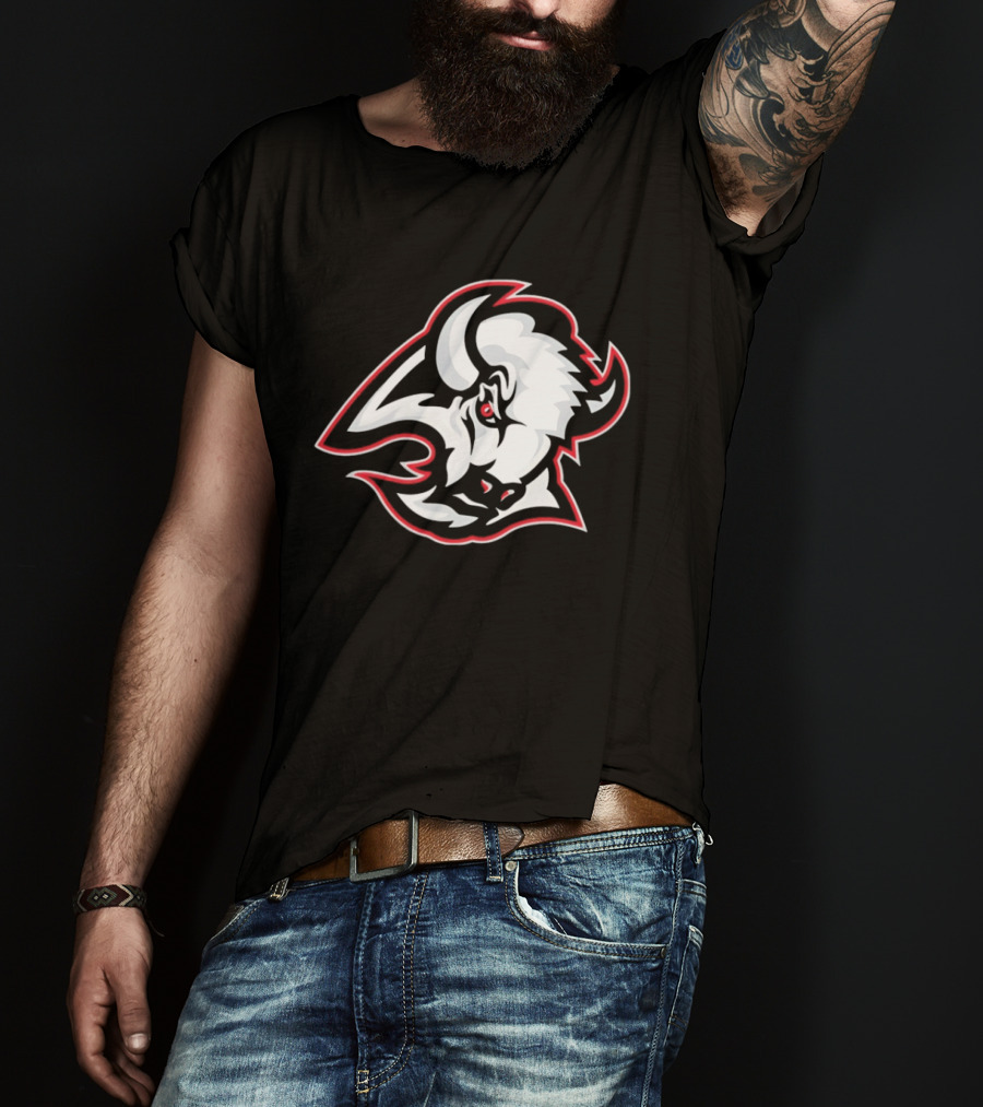 Buffalo Sabres White Bison Head Icon NHL Team Jersey T-Shirt