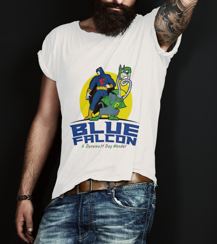 Blue Falcon Dynomutt Dog Wonder Hero Duo Oval T-Shirt