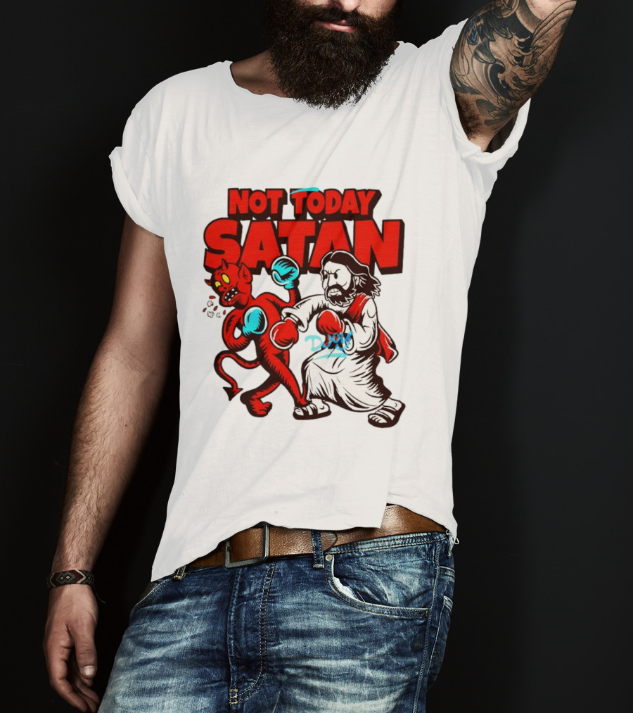 Not Today Satan God Versus Devil Boxing Match T-Shirt