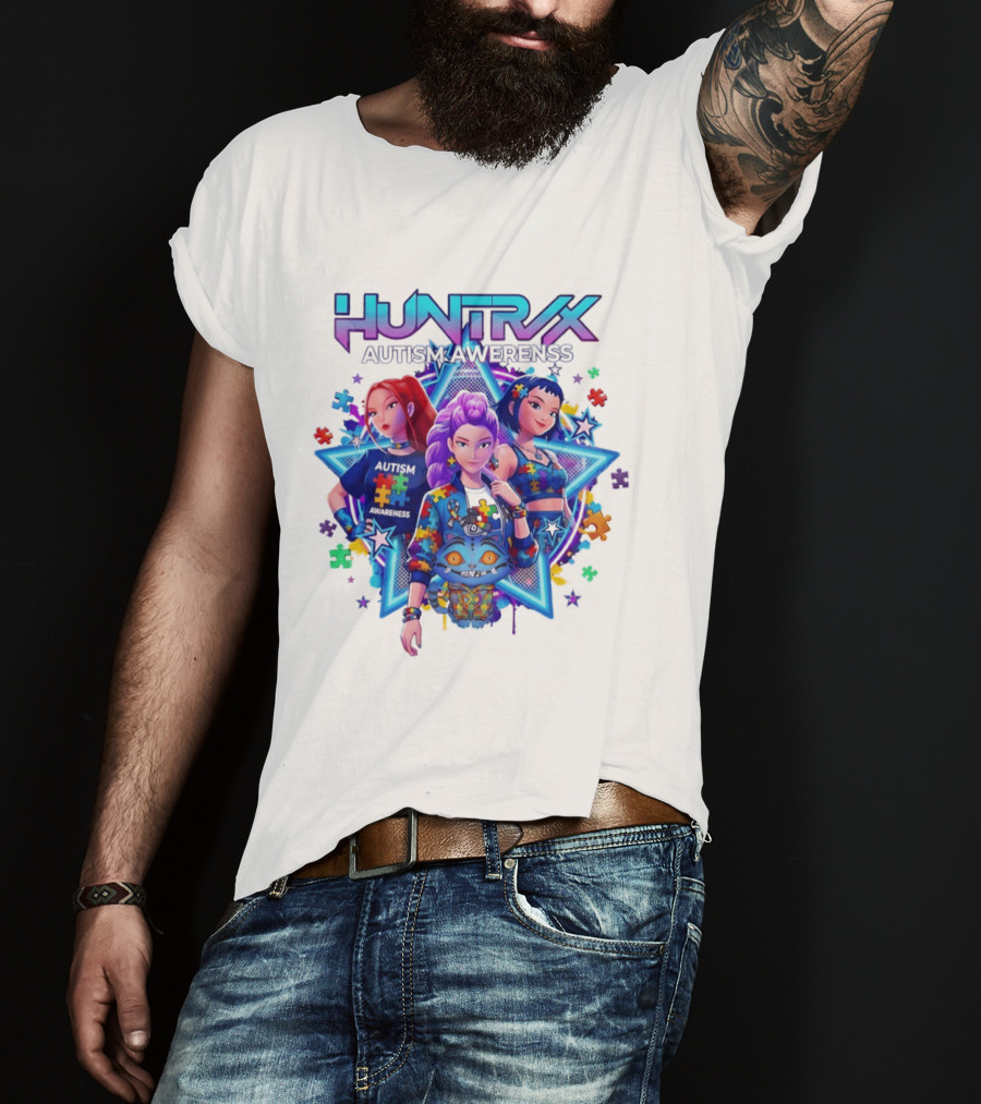 Huntrix Autism Awareness Demon Hunter K Pop Puzzle Star 2026 T-Shirt
