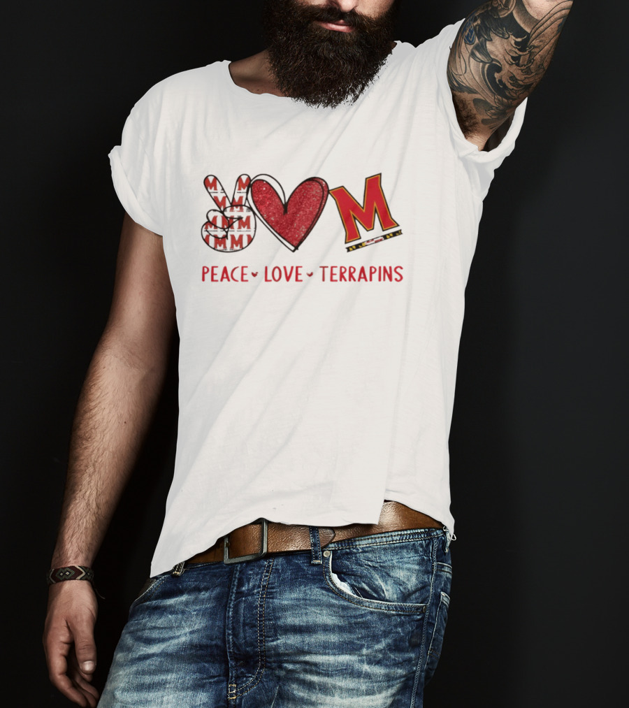 Peace Love Maryland Terrapins M 2026 T-Shirt