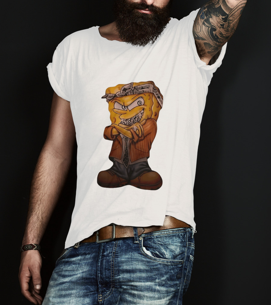 SquarePants Registered Flex Offender Gangster With Bandana And Bling T-Shirt