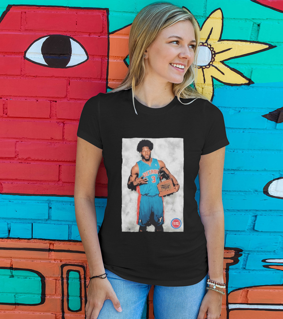 Ben Wallace Detroit Pistons Number 3 Defensive Player Of The Year MVP Recognition T-Shirt