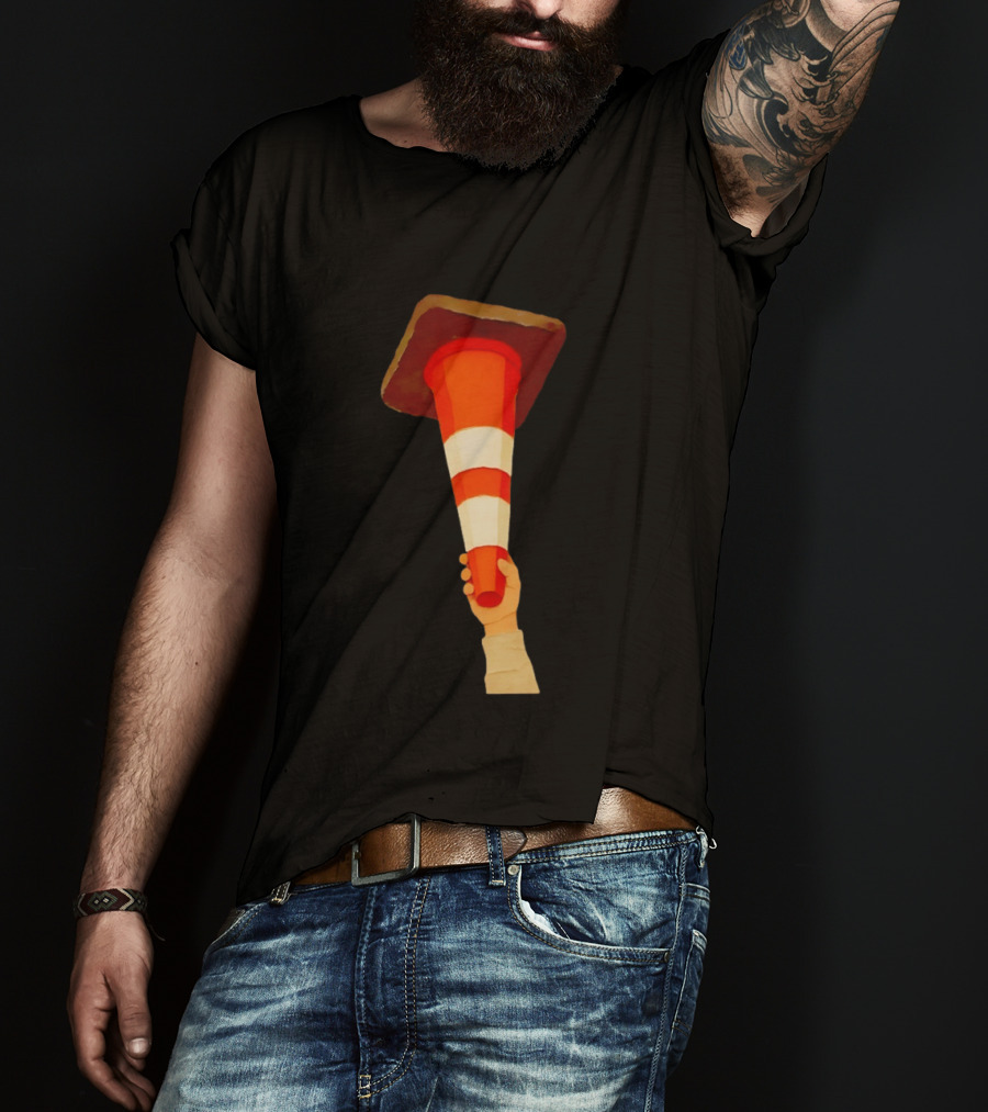 Hoist The Cone Traffic Symbol Celebration T-Shirt