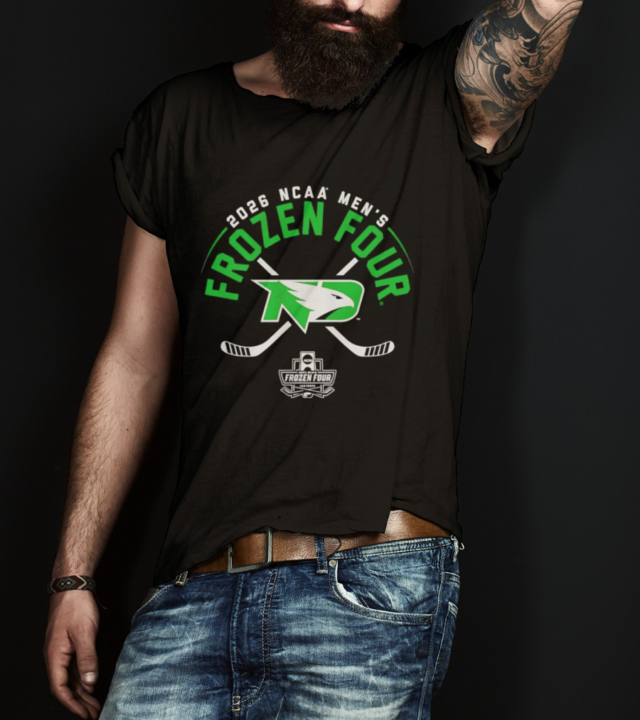 2026 NCAA Men's Frozen Four North Dakota Fighting Hawks Hockey T-Shirt