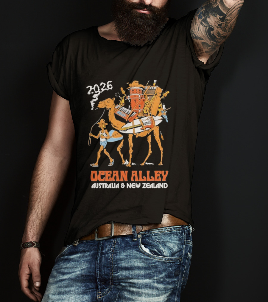 2026 Ocean Alley Australia New Zealand Camel Tour T-Shirt