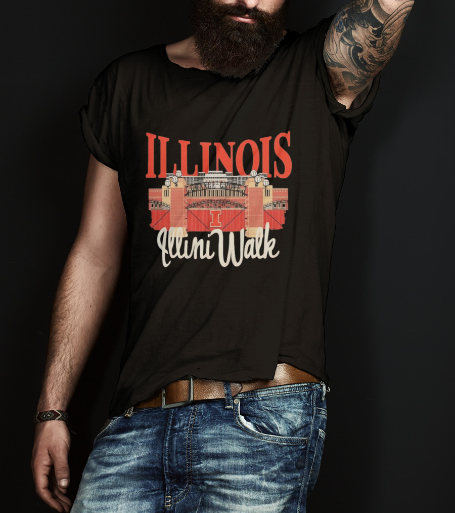 Illinois Illini Walk Memorial Stadium Gates T-Shirt