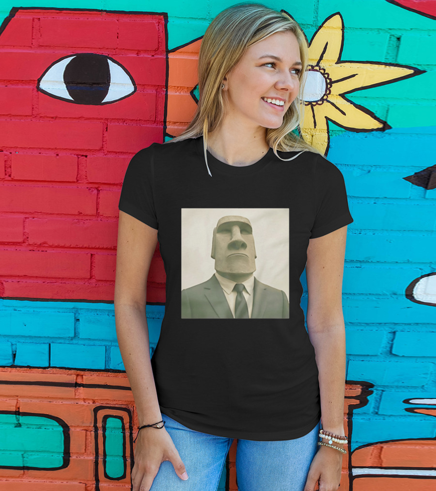 Moai Statue Wearing Business Suit T-Shirt