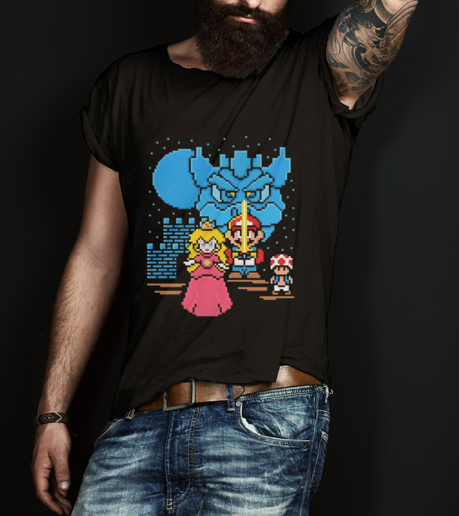 Super Mario Bros Star Wars Crossover With The Brothers Hildebrandt Pixel T-Shirt