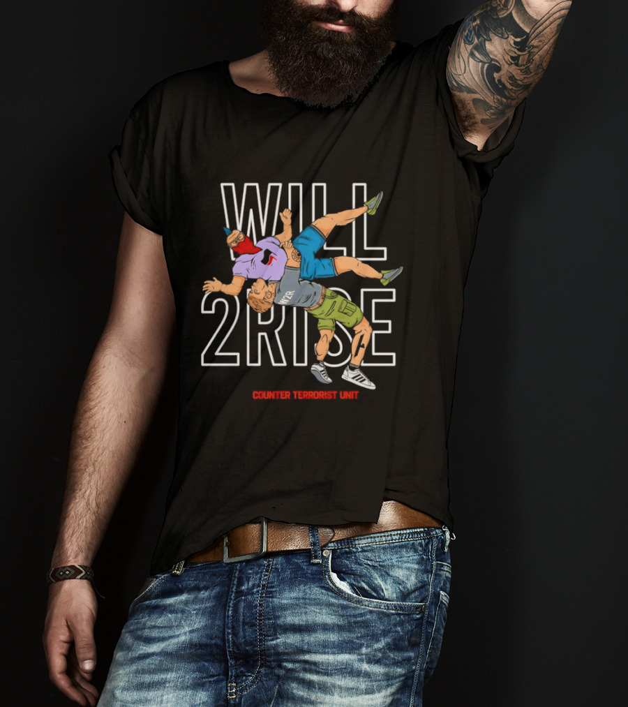 Will 2Rise Counter Terrorist Unit Emblem Wrestling Action T-Shirt