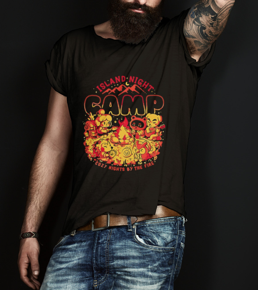 Island Night Camp Adventures With K.K. Slider And Blathers T-Shirt