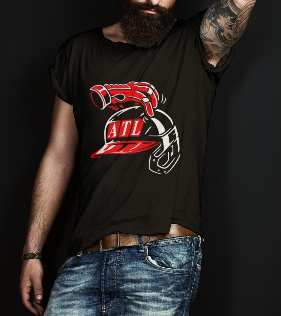 ATL Head Scratch Red Sox Baseball Helmet T-Shirt