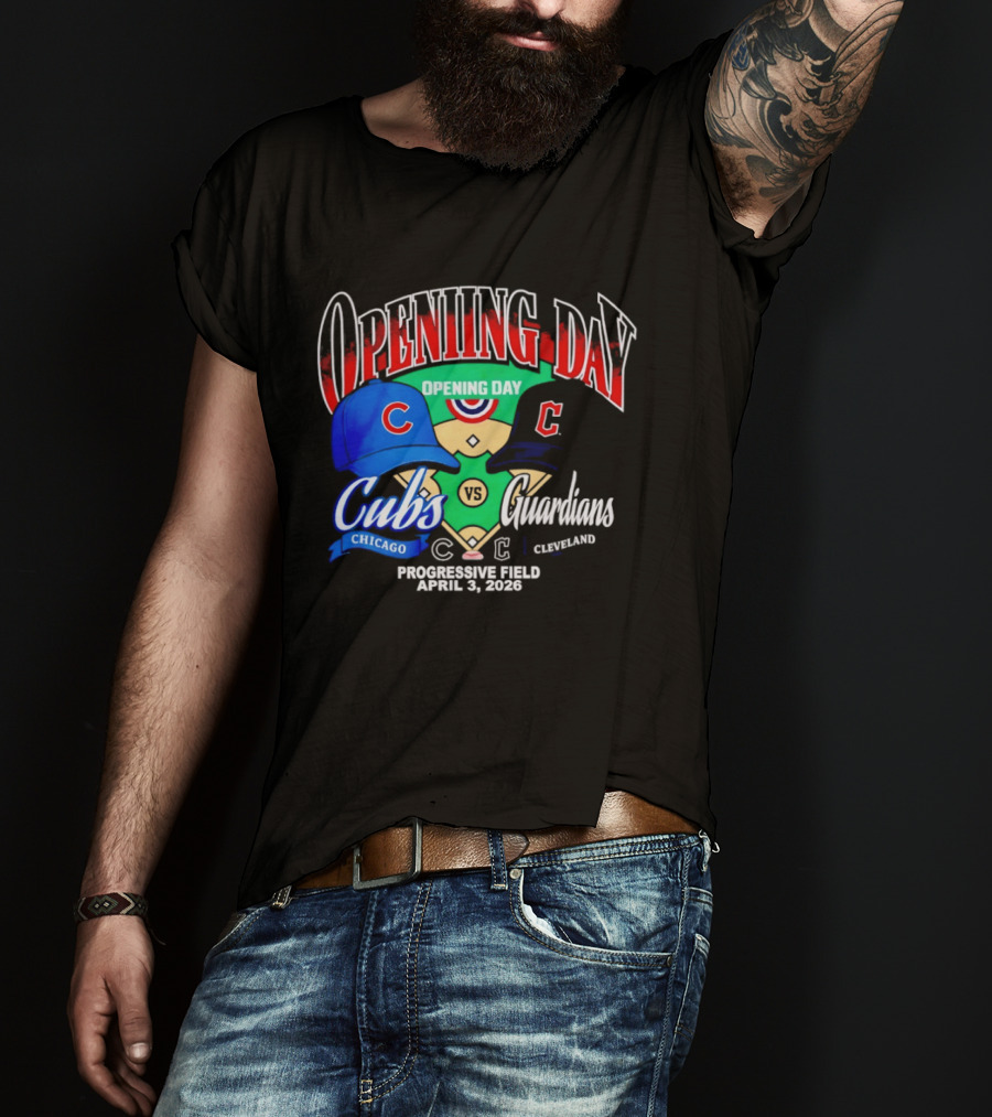 Chicago Cubs Vs Cleveland Guardians Opening Day April 1 2026 Progressive Field T-Shirt