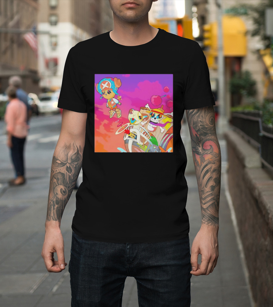 Choppers One Piece Graduation Colorful Adventure Scene T-Shirt