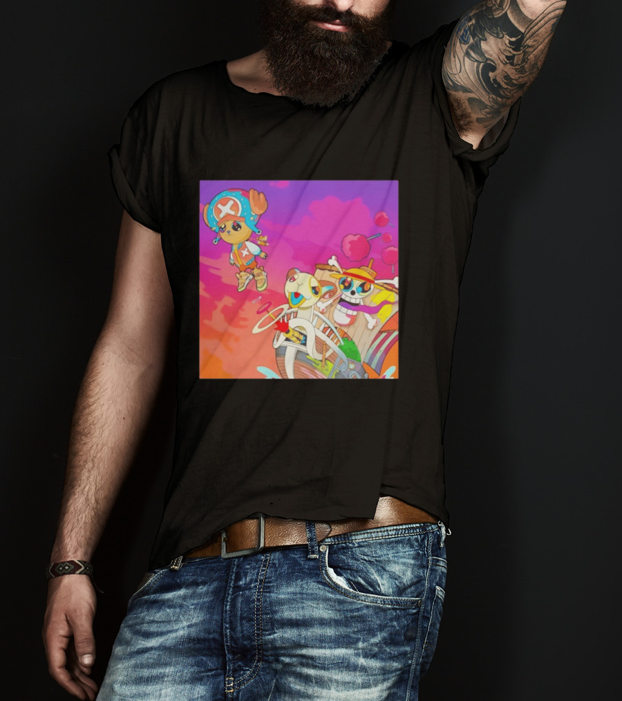 Choppers One Piece Graduation Colorful Adventure Scene T-Shirt
