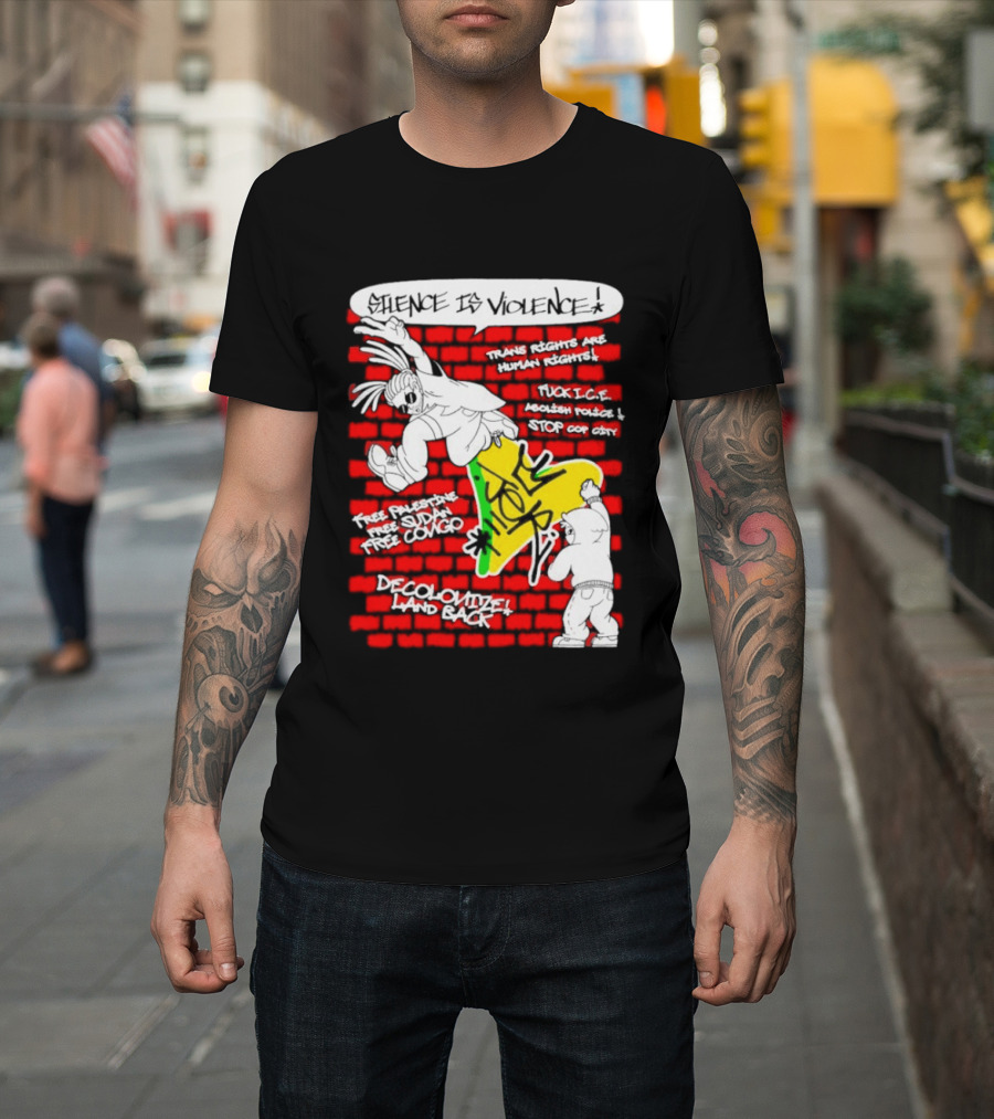 Silence Is Violence Trans Rights Are Human Rights Decolonize Land Back Black Trans Lives Matter Police Brutality Stop Cop City T-Shirt