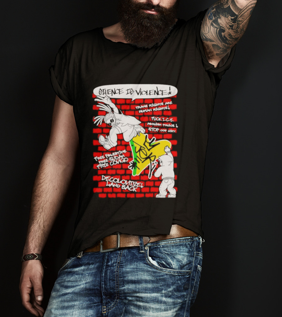 Silence Is Violence Trans Rights Are Human Rights Decolonize Land Back Black Trans Lives Matter Police Brutality Stop Cop City T-Shirt