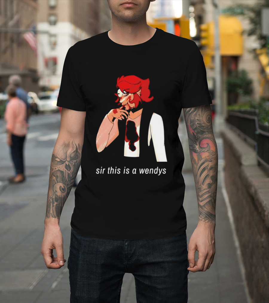 Sir This Is a Wendys Red Haired Character with White T-Shirt