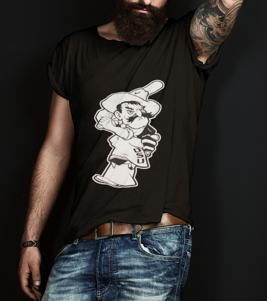 Pistol Pete Pitching OSU Cowboy Baseball T-Shirt