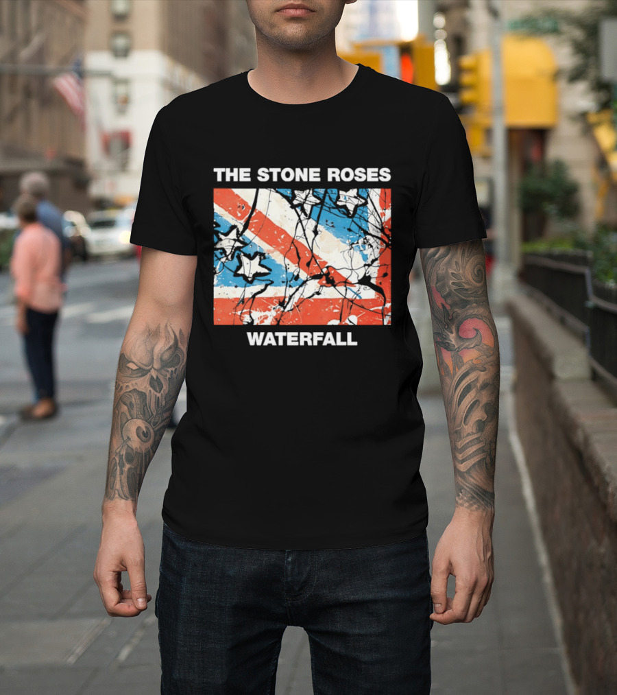 The Stone Roses Waterfall Flag Stars Union Jack T-Shirt