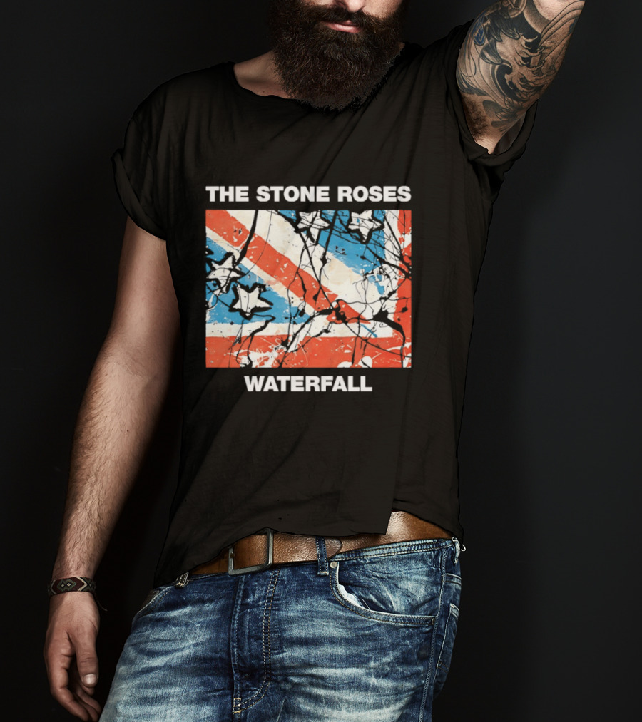 The Stone Roses Waterfall Flag Stars Union Jack T-Shirt