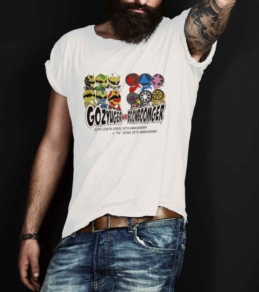 Gozyuger Vs Boonboomger Super Sentai Series 50th Anniversary Celebration Characters T-Shirt