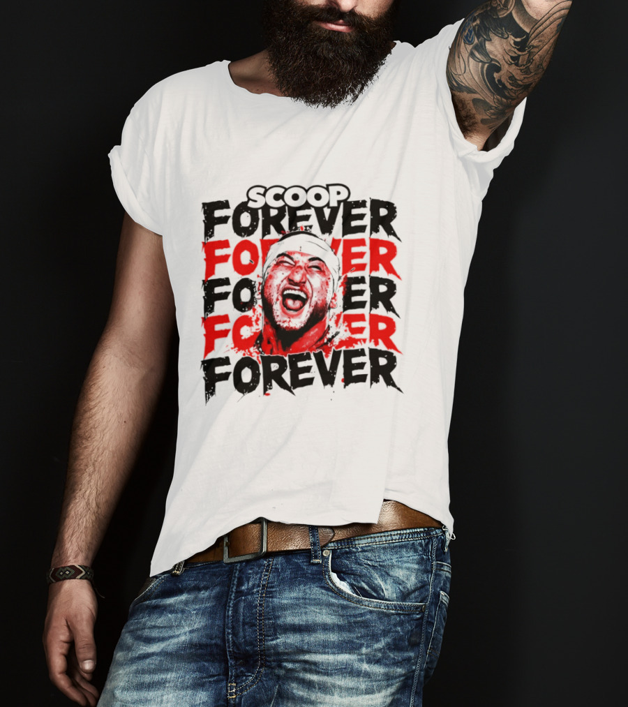 Scoop Forever Forever Text With Energetic Face T-Shirt