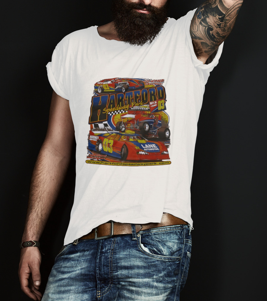 Hartford Speedway Park The Wicked Half Mile Lane Automotive Racing 03 T-Shirt