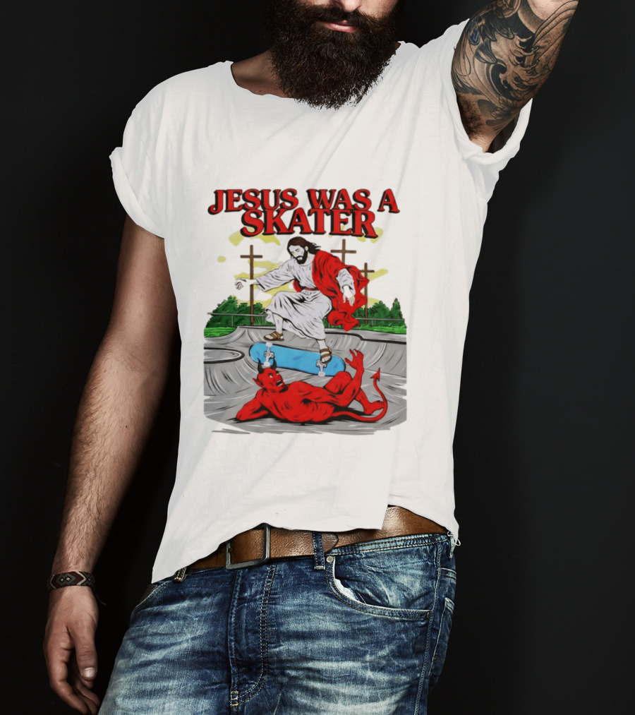 Jesus Was A Skater Vs. Devil Skatepark Showdown T-Shirt