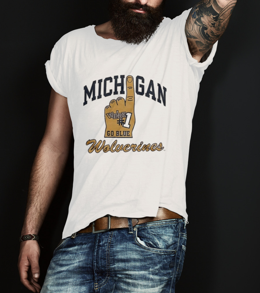 Michigan Wolverines Number One Foam Finger Go Blue T-Shirt