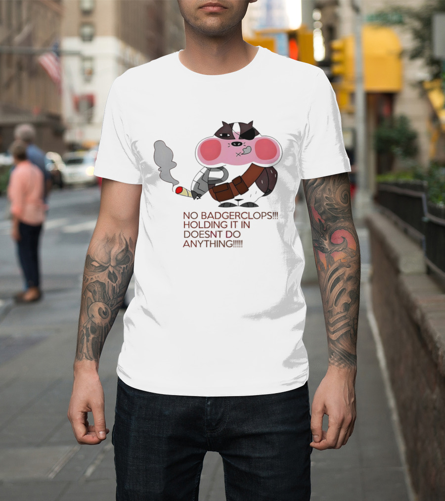 No Badgerclops Holding It In Doesn't Do Anything Smoking Cartoon T-Shirt