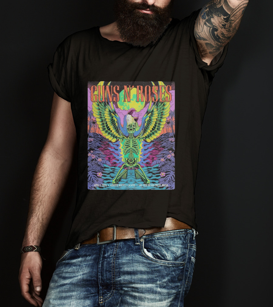 Guns N Roses São José Do Rio Preto Concert April 7 2026 Alberto Bertelli Lucatto Brasil T-Shirt