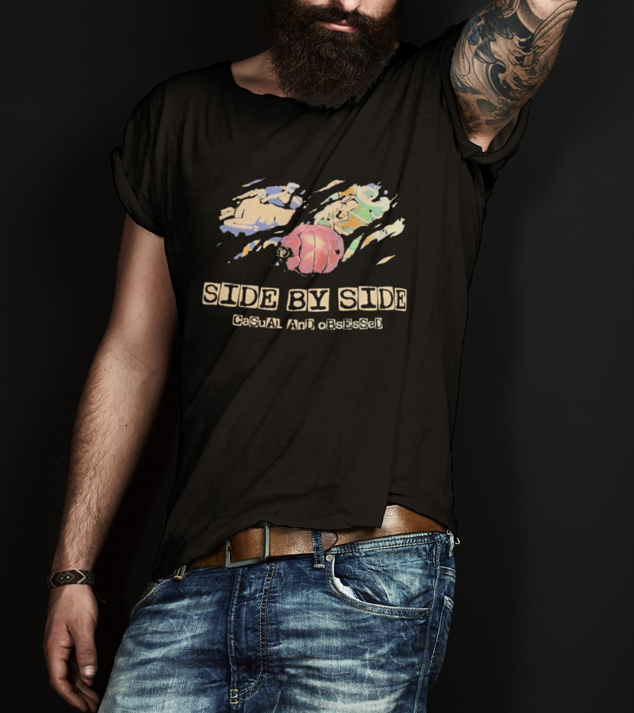 Side By Side Casual Art Obsessed Playful Abstract Splashes T-Shirt