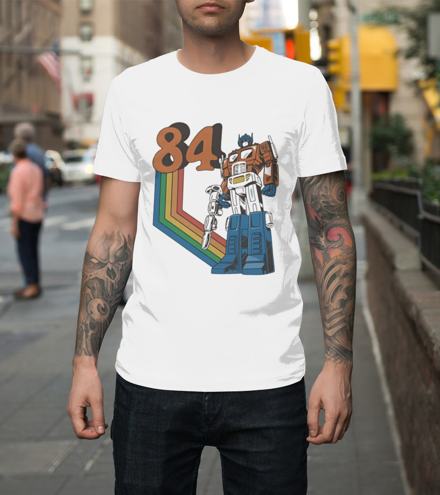 Optimus Prime 84 Retro Transformers Rainbow T-Shirt