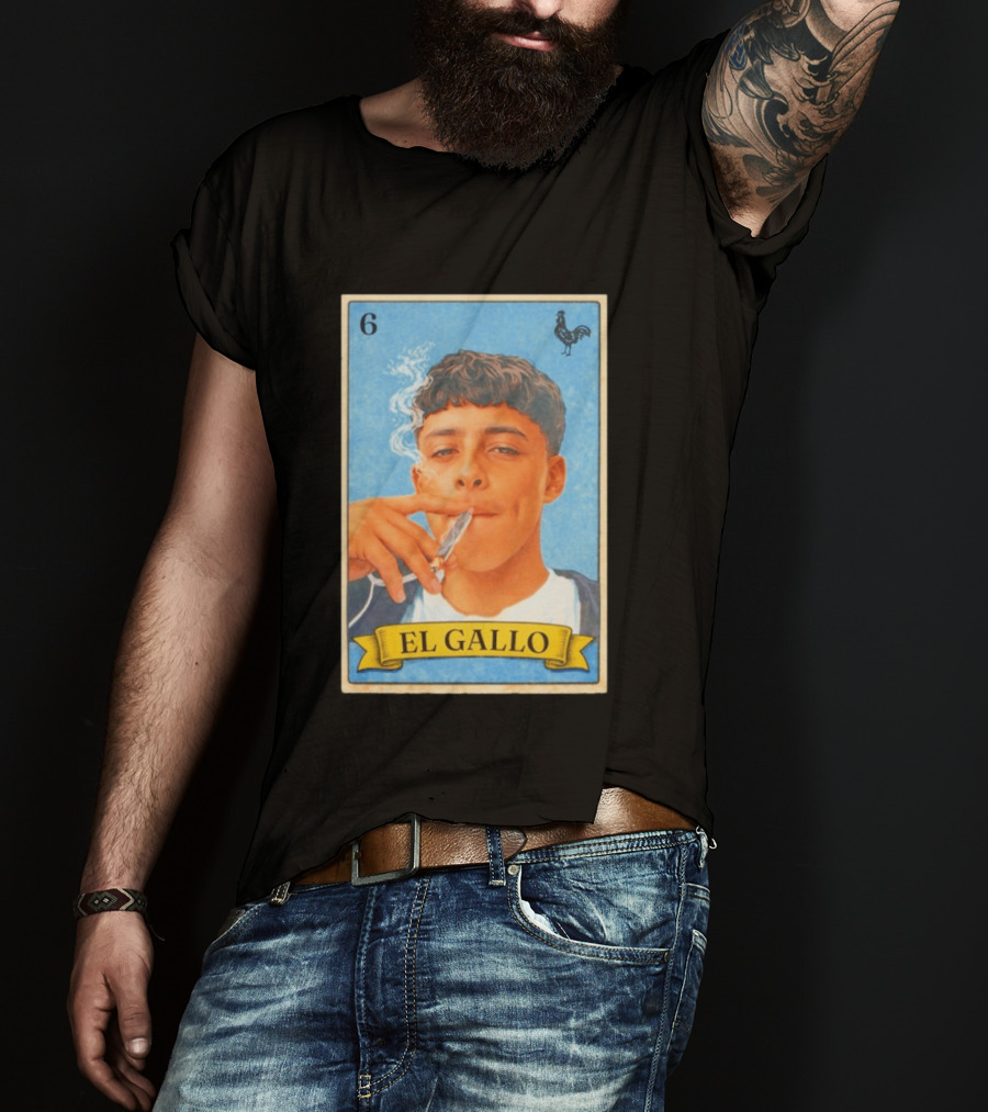 El Gallo Smoking Card 6 Rooster T-Shirt