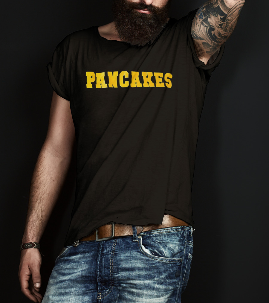 Pancakes Breakfast Food Lover Retro Yellow T-Shirt