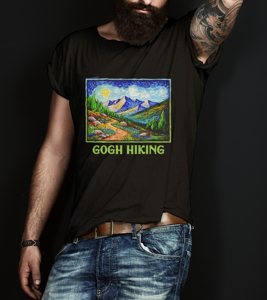 Van Gogh Starry Night Hiking Adventure T-Shirt