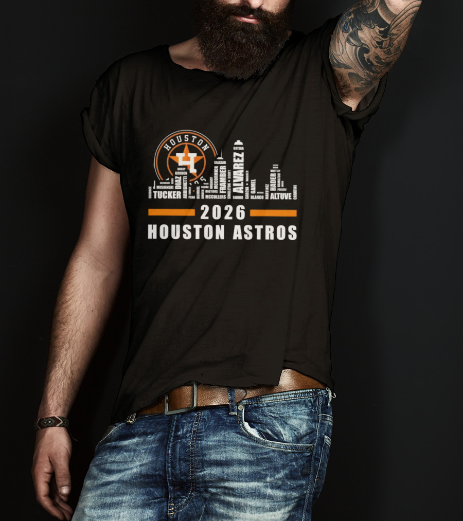 Houston Astros Skyline 2026 Houston Tucker Alvarez T-Shirt