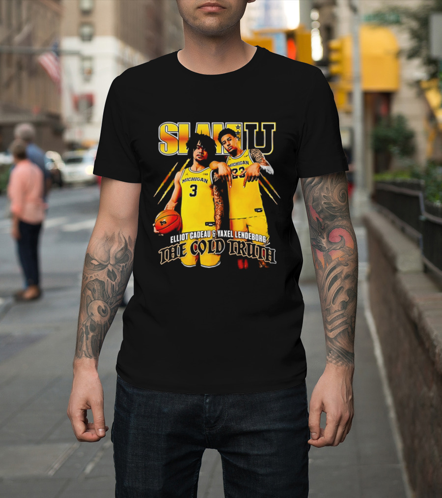 SLAMU Michigan Wolverines Yaxel Lendeborg And Elliot Cadeautee The Cold Truth T-Shirt