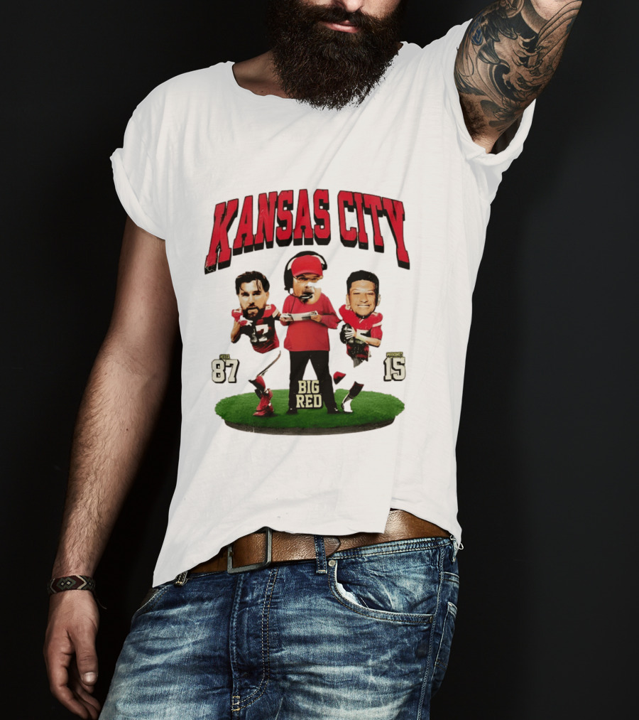 Kansas City Chiefs Big Red Andy Reid Travis Kelce Patrick Mahomes 87 15 Football T-Shirt