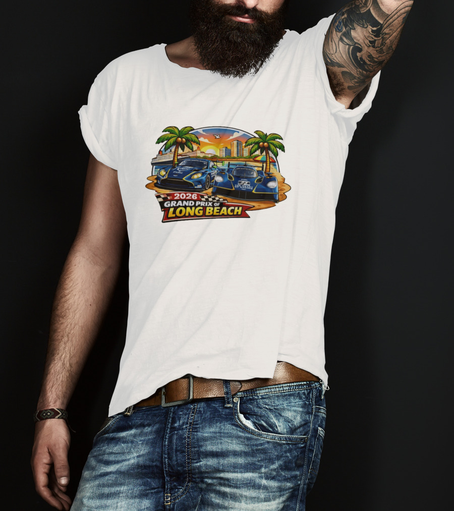 2026 Aston Martin Racing Valkyrie Grand Prix Of Long Beach Sunset Scene T-Shirt