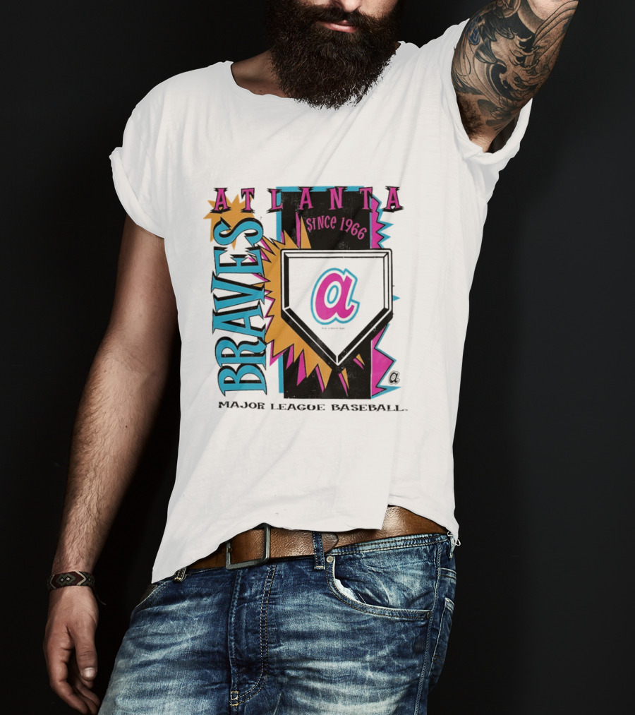 Atlanta Braves Major League Baseball Cooperstown Neon Field Since 1966 T-Shirt