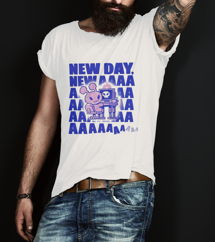 New Day New AAAAA Bunny Computer Screen T-Shirt