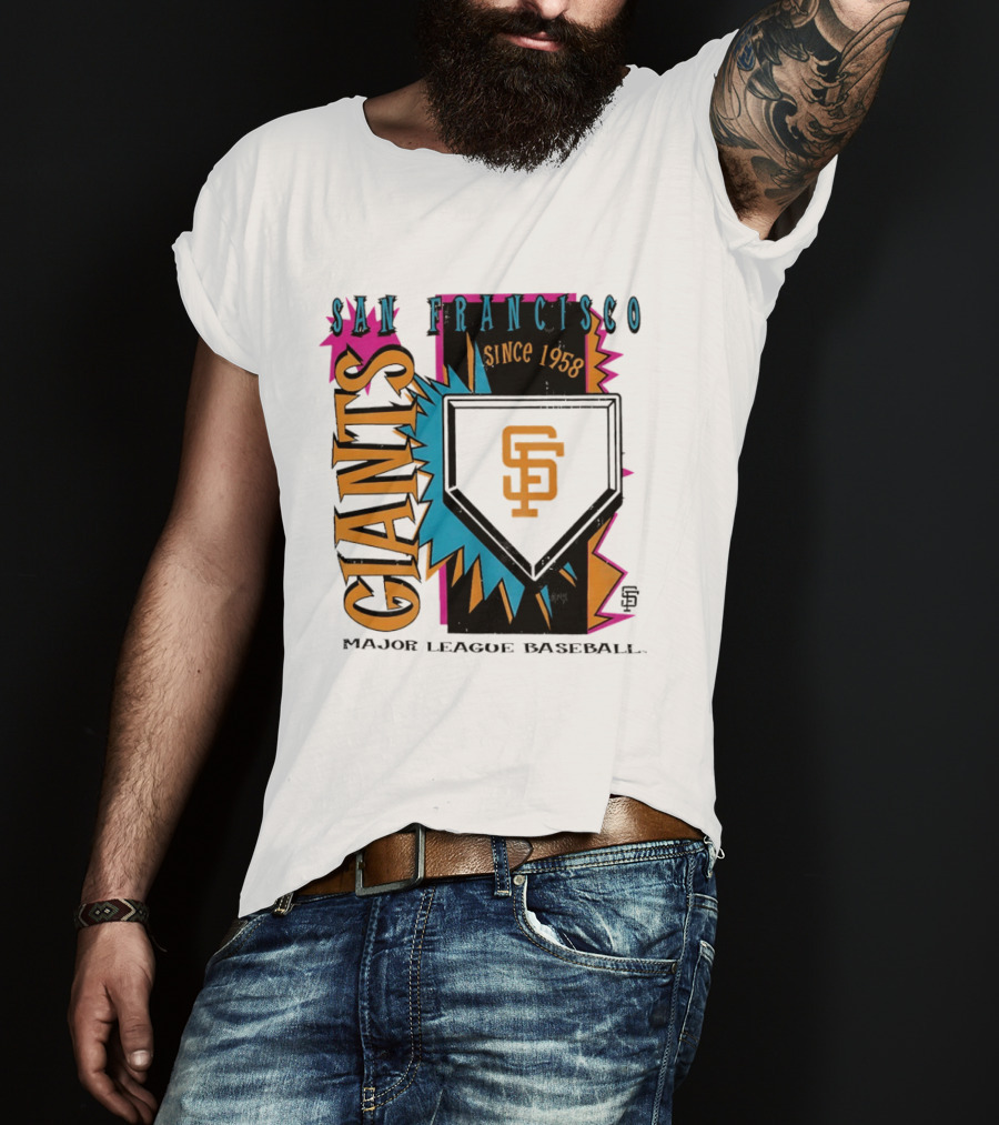 San Francisco Giants Major League Baseball Since 1958 Neon Cooperstown Field Shock T-Shirt
