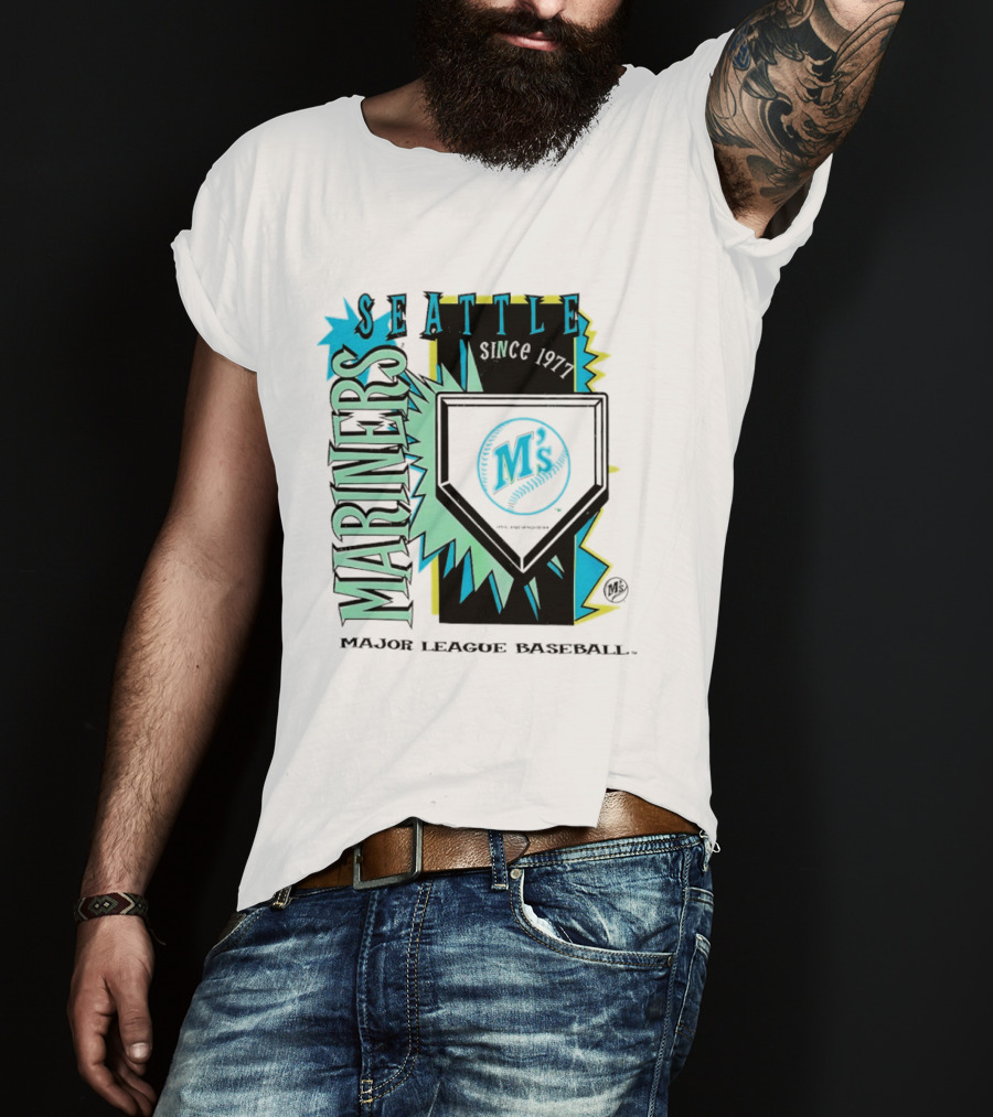 Seattle Mariners Cooperstown Neon Field Major League Baseball Since 1977 T-Shirt