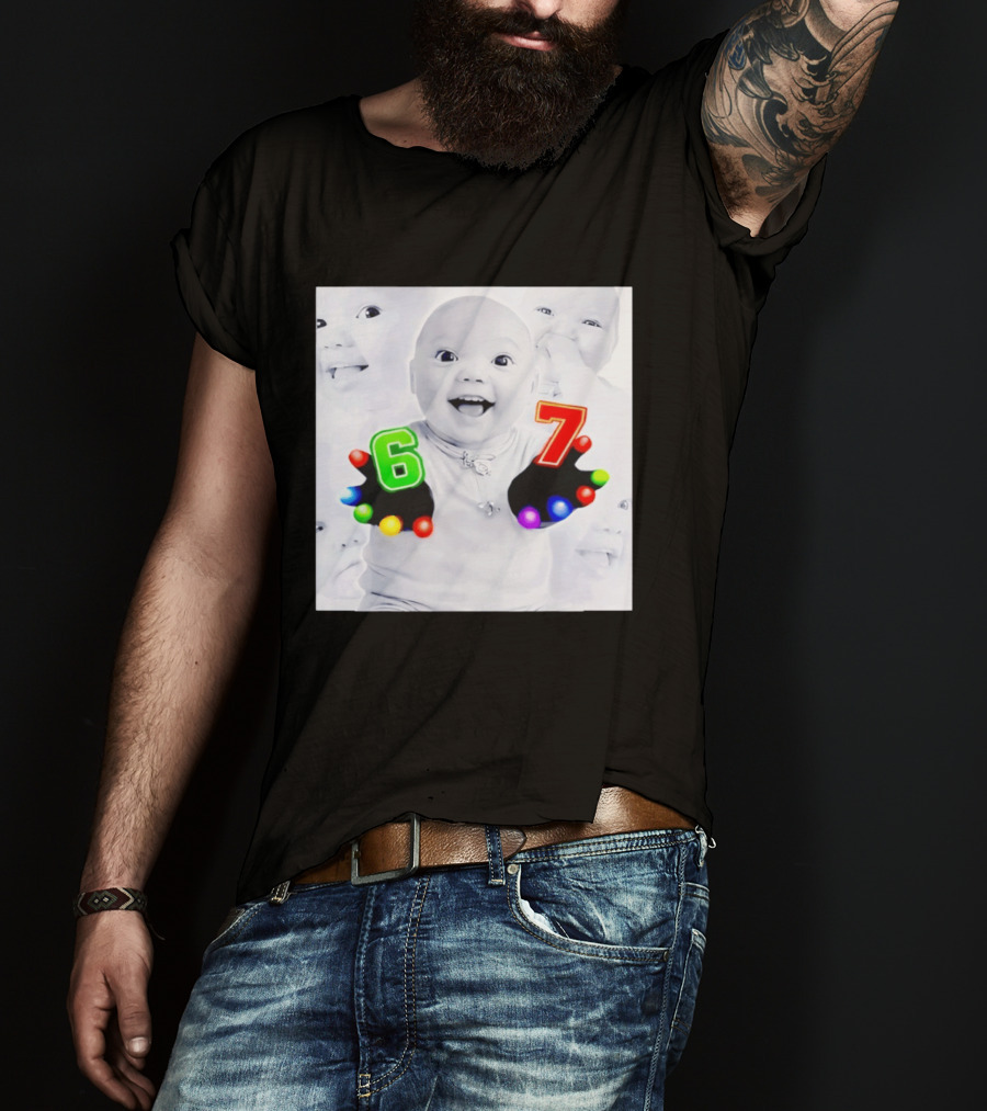 Gloving 67 Meme Baby With Light Up Six And Seven Numbers T-Shirt
