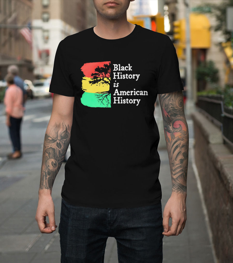 Black History Is American History Ghana Flag T-Shirt
