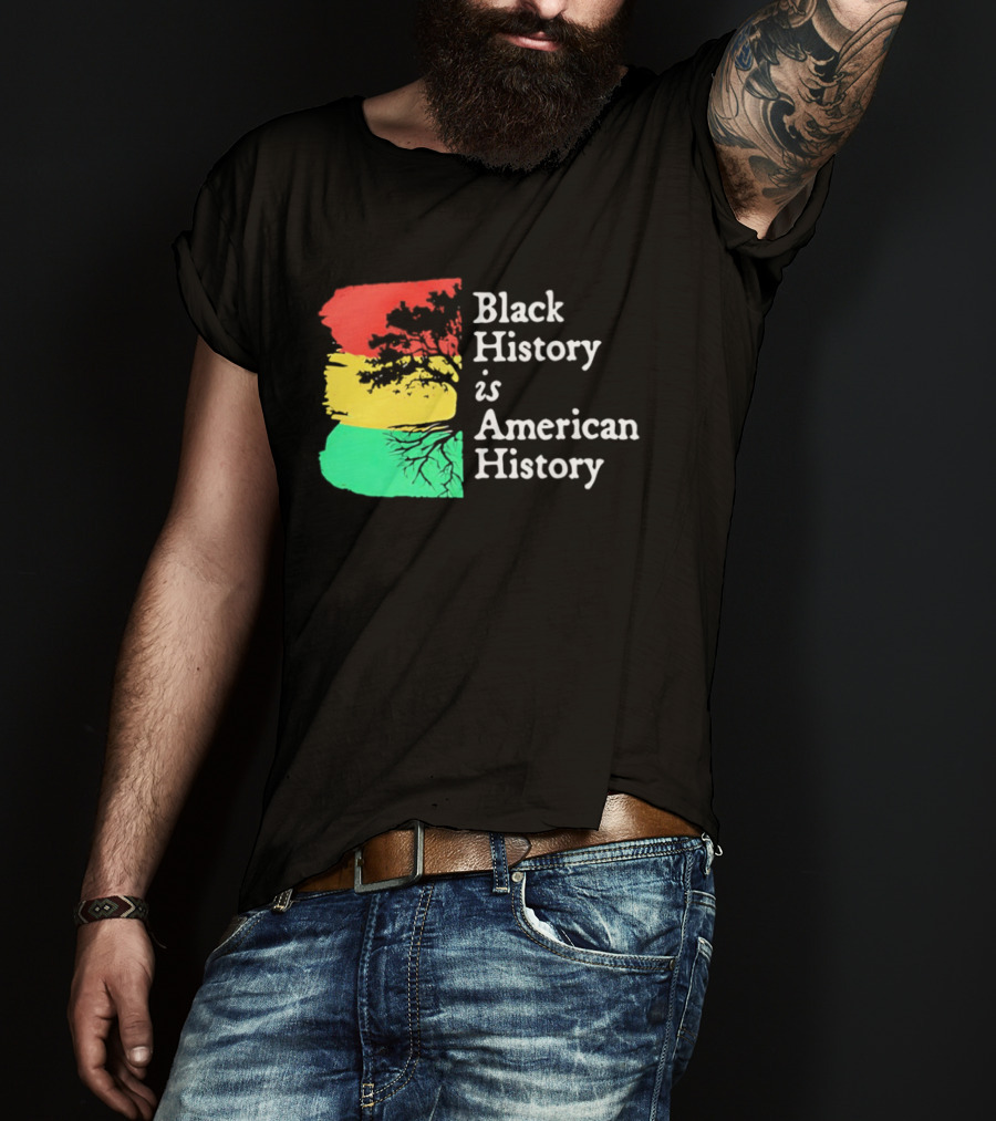 Black History Is American History Ghana Flag T-Shirt