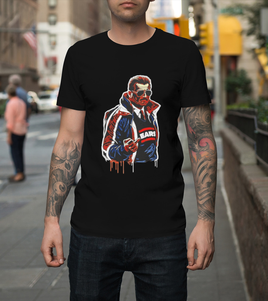 Mike Ditka Chicago Bears Coach Middle Finger Ears T-Shirt