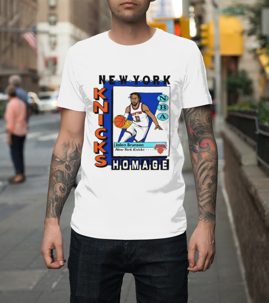 Jalen Brunson New York Knicks NBA Homage Topps Trading Card T-Shirt